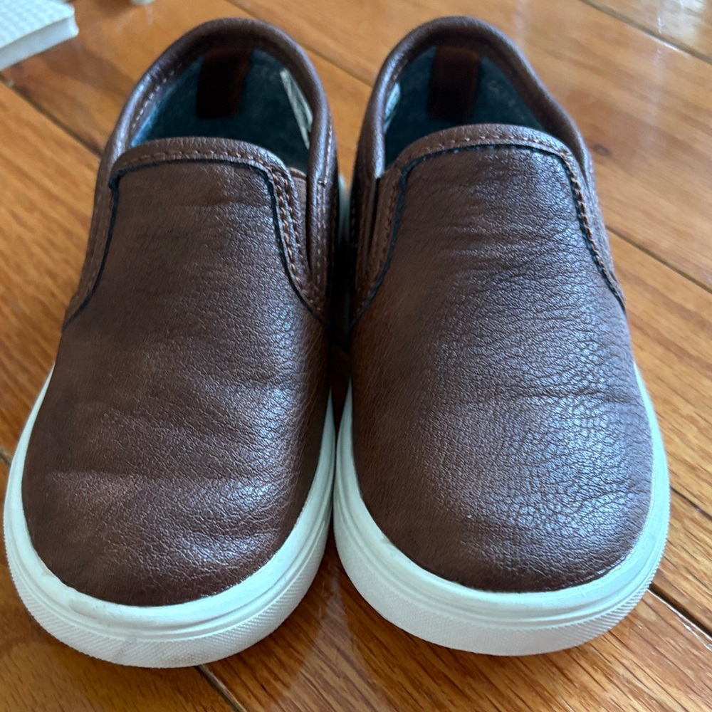Classic Brown Kids Slip-On Sneakers